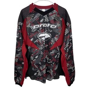 Proto Paintball Jersey Dye Mens XL Red Black Grey Padded Long Sleeve DYE-08-1